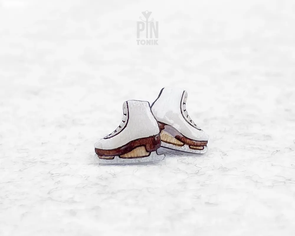 Jewelry - Ice Skates Funky Earrings - Figure Skating Y2K Stud Earrings - Winter Sports Coach Gifts - PINTONIK
