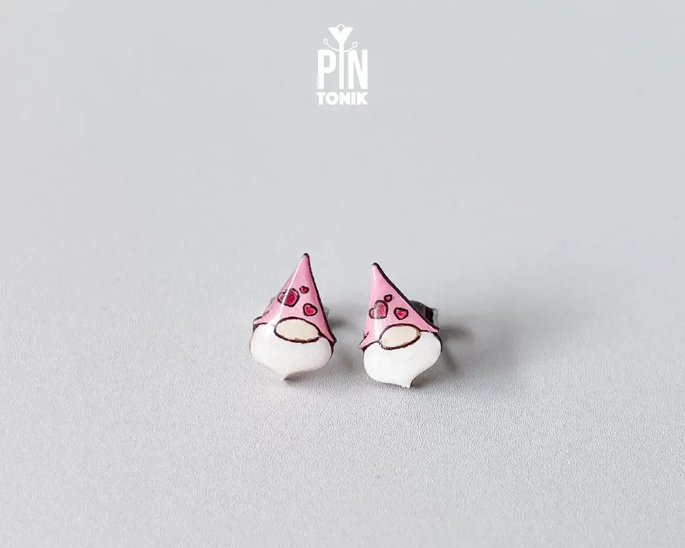 Jewelry - Valentine Gnome Earrings - Love Earrings - Funny Gifts for Anniversary, Teenage Girl or Bestfriend - PINTONIK