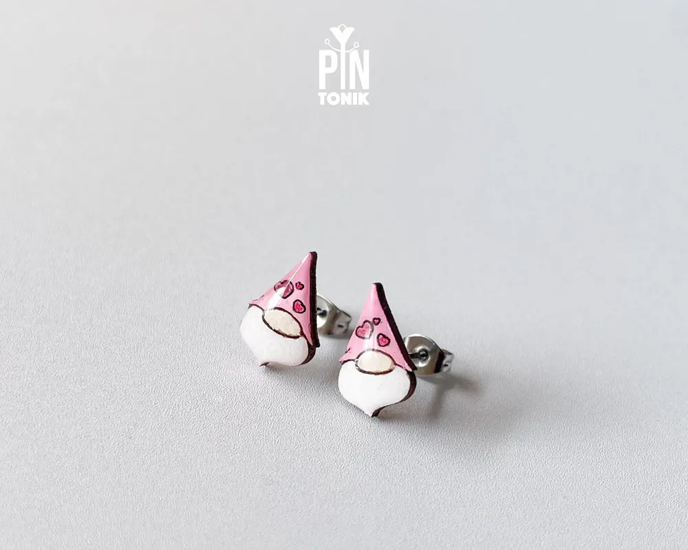 Jewelry - Valentine Gnome Earrings - Love Earrings - Funny Gifts for Anniversary, Teenage Girl or Bestfriend - PINTONIK