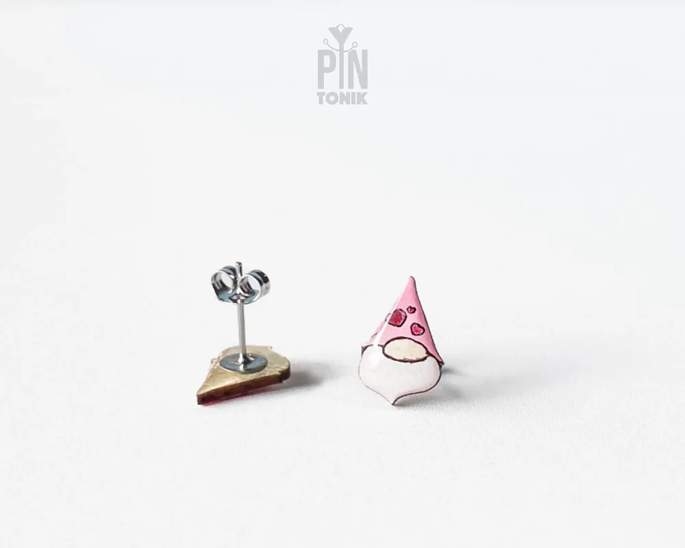 Jewelry - Valentine Gnome Earrings - Love Earrings - Funny Gifts for Anniversary, Teenage Girl or Bestfriend - PINTONIK