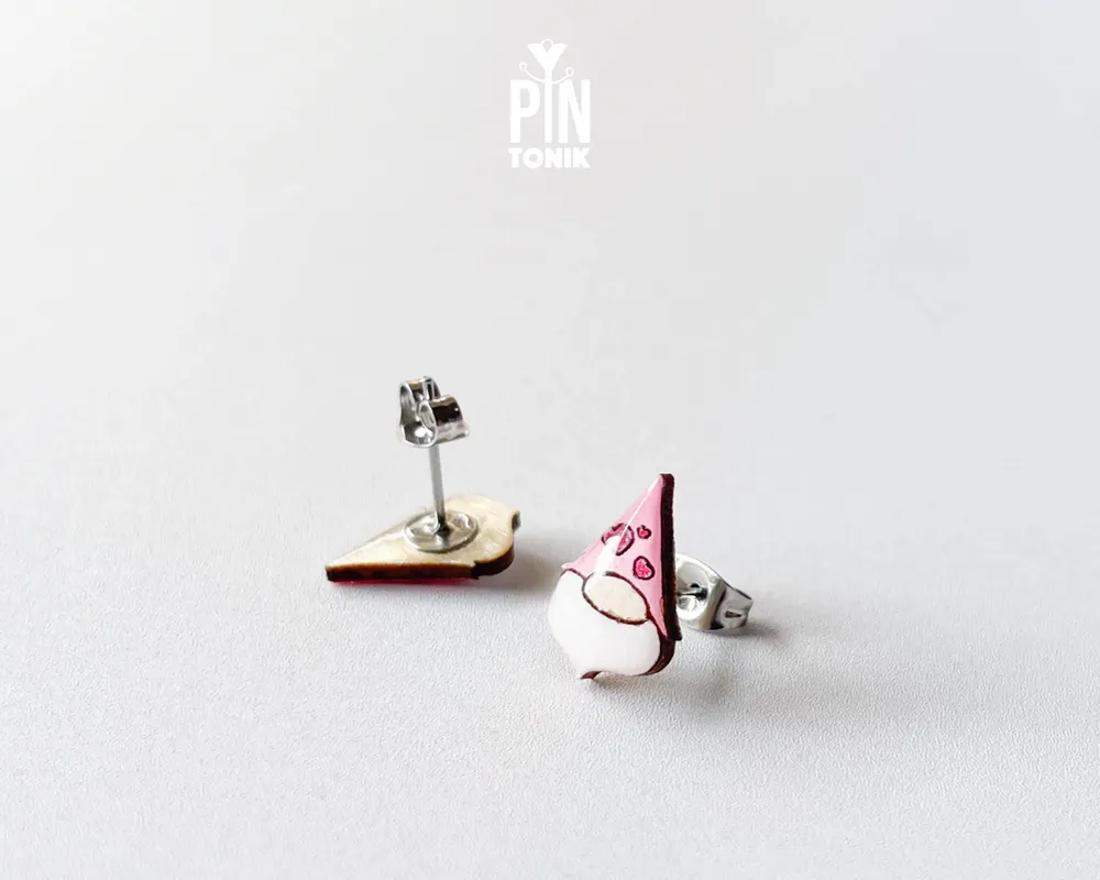 Jewelry - Valentine Gnome Earrings - Love Earrings - Funny Gifts for Anniversary, Teenage Girl or Bestfriend - PINTONIK