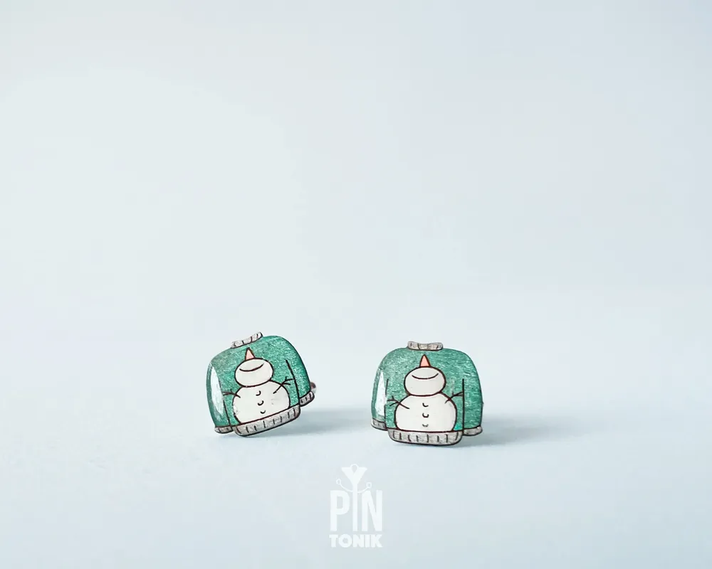 Bijoux - Boutons de manchette pull de Noël moche - Accessoire amusant pour le marié lors d'un mariage d'hiver - PINTONIK