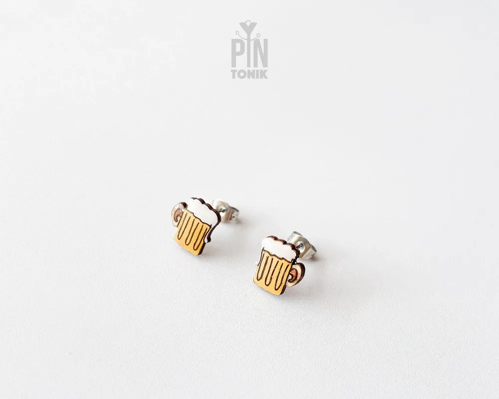 Bijoux - Boucles d'oreilles Oktoberfest en forme de chope à bière - Cadeau d'anniversaire original pour un 21e anniversaire ou un amateur de bière - PINTONIK