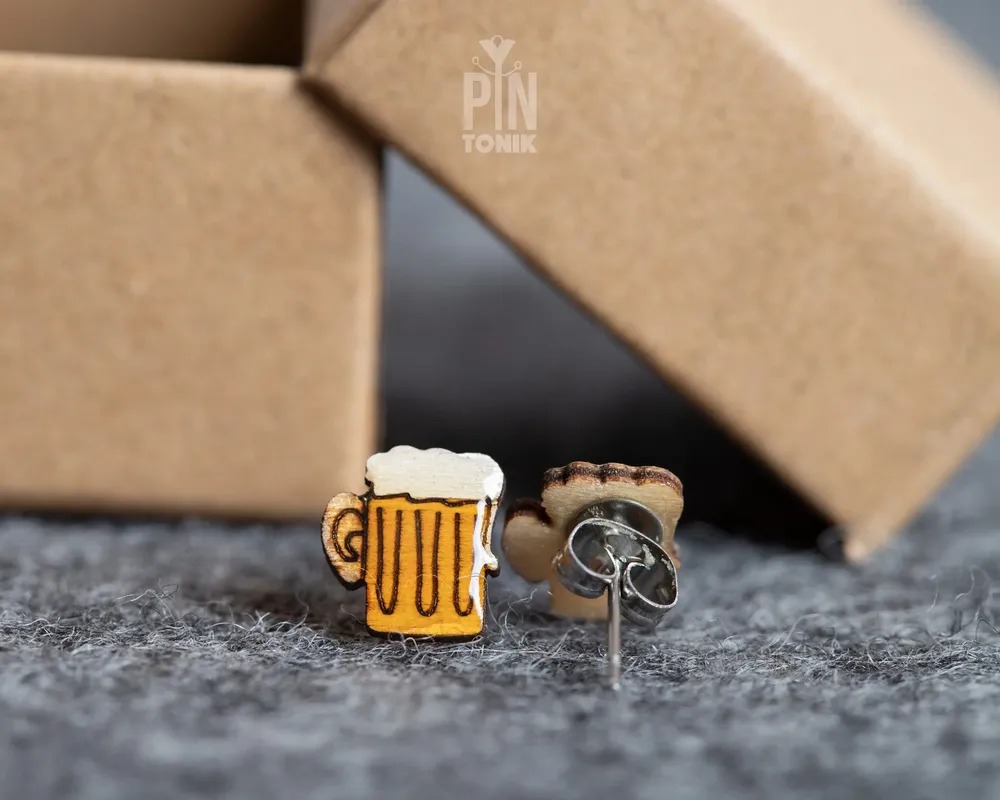 Bijoux - Boucles d'oreilles Oktoberfest en forme de chope à bière - Cadeau d'anniversaire original pour un 21e anniversaire ou un amateur de bière - PINTONIK