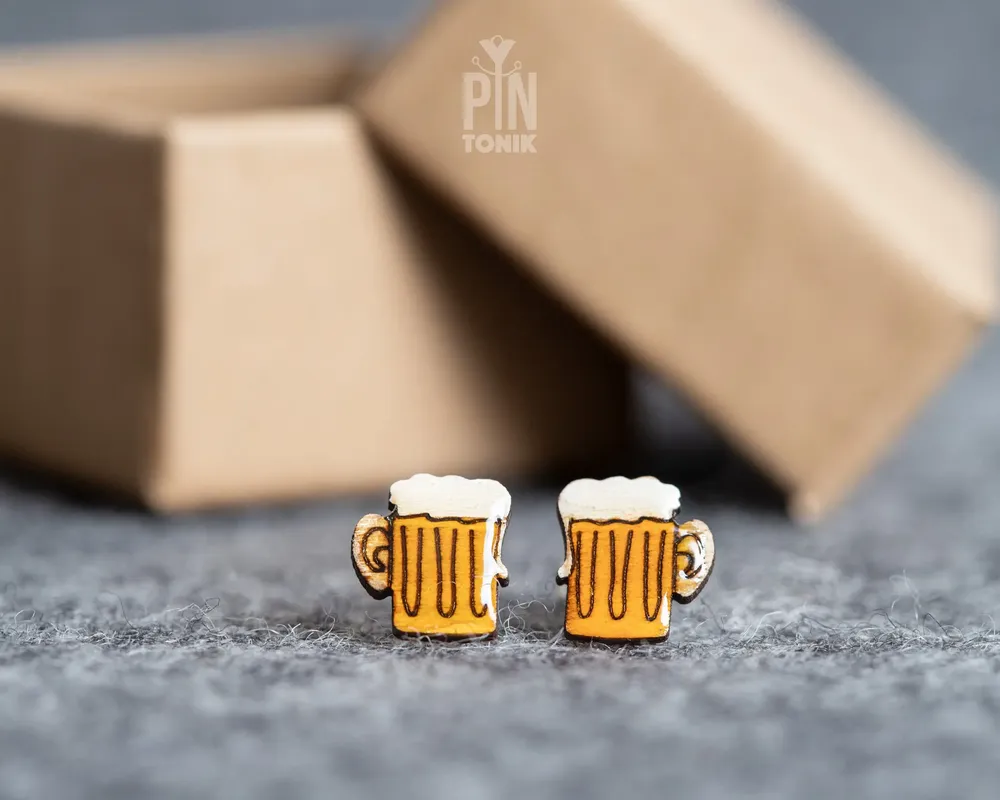 Bijoux - Boucles d'oreilles Oktoberfest en forme de chope à bière - Cadeau d'anniversaire original pour un 21e anniversaire ou un amateur de bière - PINTONIK