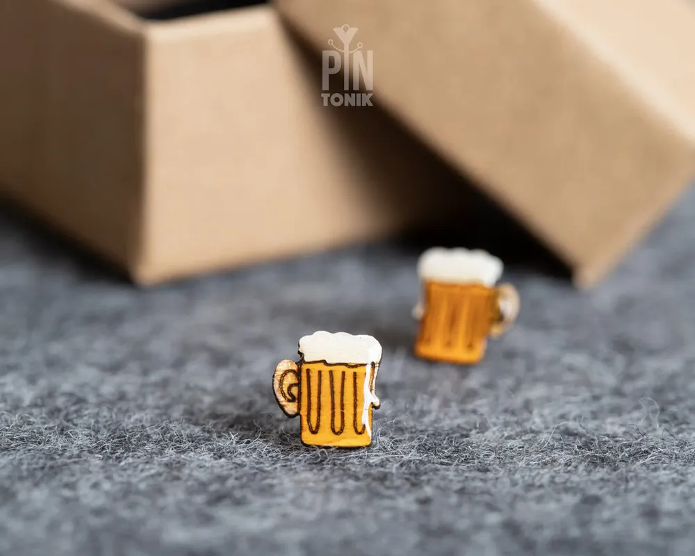 Bijoux - Boucles d'oreilles Oktoberfest en forme de chope à bière - Cadeau d'anniversaire original pour un 21e anniversaire ou un amateur de bière - PINTONIK
