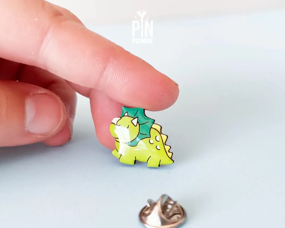 Jewelry - Triceratops Pin - Dinosaur Paleontology Gifts - Fun Animal Brooch - PINTONIK