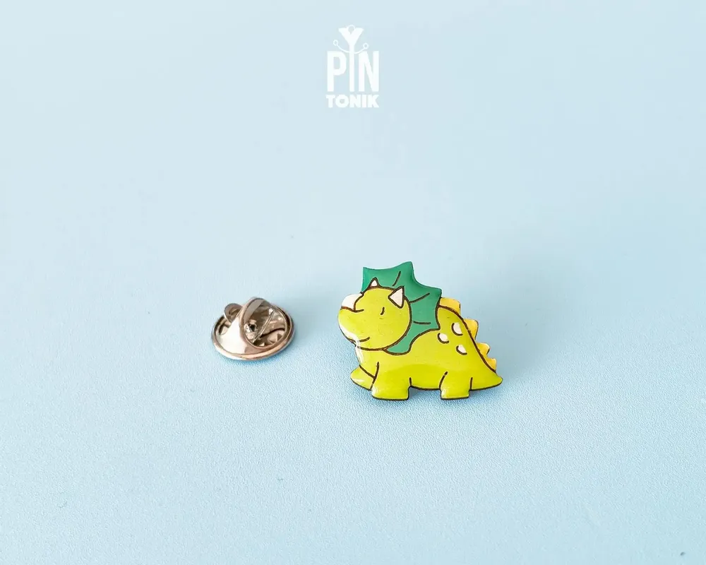 Jewelry - Triceratops Pin - Dinosaur Paleontology Gifts - Fun Animal Brooch - PINTONIK