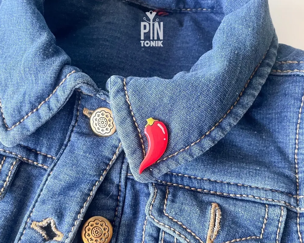 Bijoux - Pin's Piment rouge : Pin's amusant pour les gourmands - PINTONIK