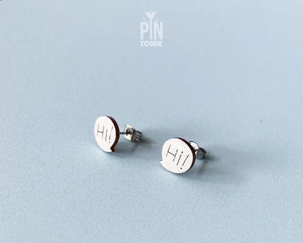 Jewelry - Hello Comic Book Earrings - Quirky Jewelry - Speech Bubble Fun Stud Earrings - PINTONIK