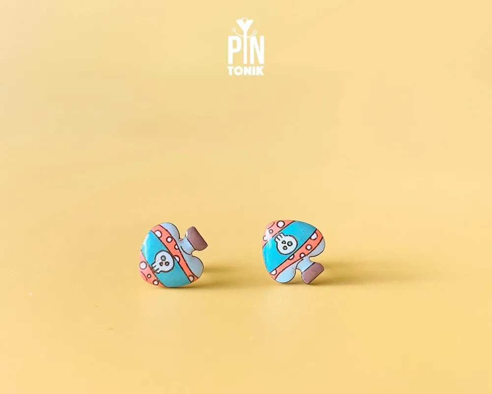 Bijoux - Boucles d'oreilles tête de mort empoisonnée - Bijoux de déguisement d'Halloween effrayants - Cadeaux de sorcières originaux - PINTONIK