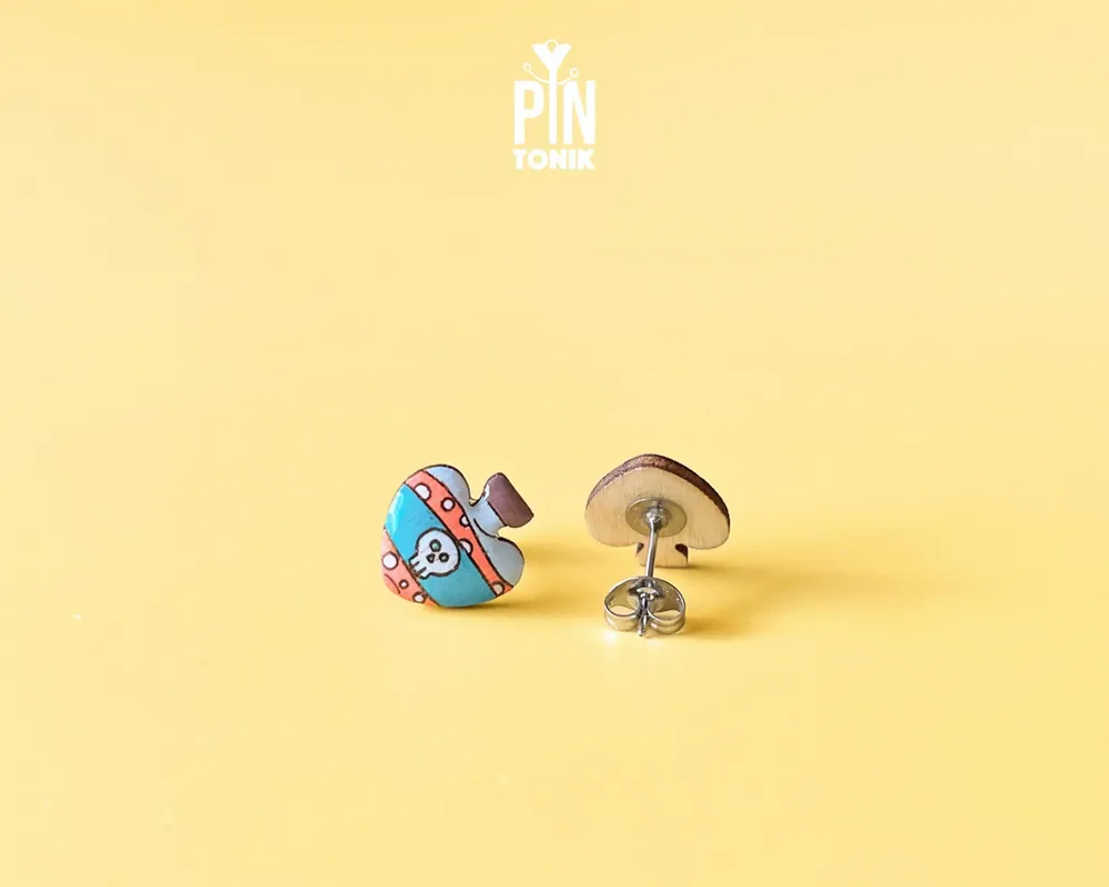 Bijoux - Boucles d'oreilles tête de mort empoisonnée - Bijoux de déguisement d'Halloween effrayants - Cadeaux de sorcières originaux - PINTONIK