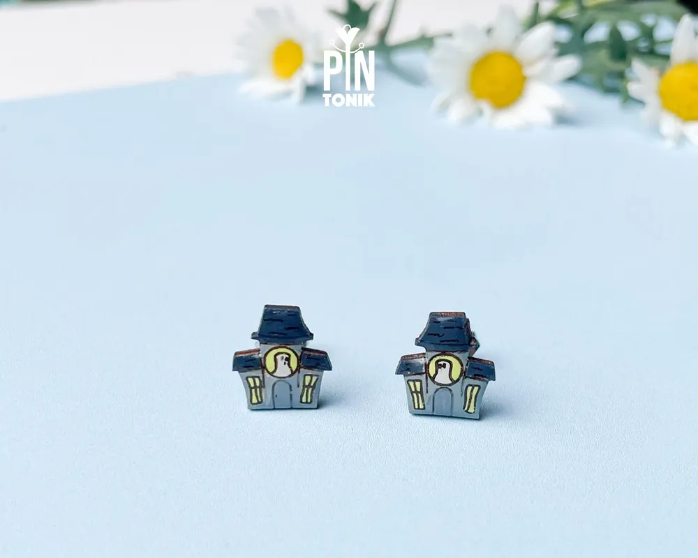 Jewelry - Haunted Mansion Stud Earrings - Spooky Halloween Jewelry - PINTONIK