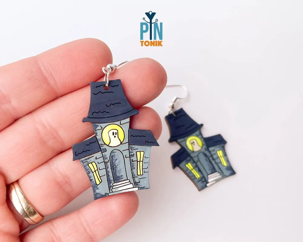 Jewelry - Haunted Mansion Ghost Earrings - Halloween Costumes Jewelry - Spooky Witch Earrings - PINTONIK