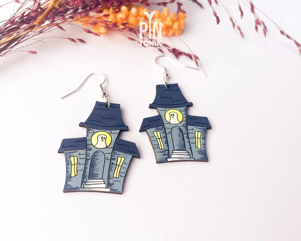 Jewelry - Haunted Mansion Ghost Earrings - Halloween Costumes Jewelry - Spooky Witch Earrings - PINTONIK