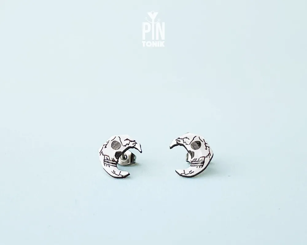 Bijoux - Boucles d'oreilles Crâne de Lune - PINTONIK