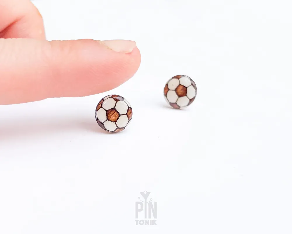 Jewelry - Soccer Mom Earrings, Fun Sports Stud Earrings - Gifts Soccer Girls, Coach or Football Sister - PINTONIK