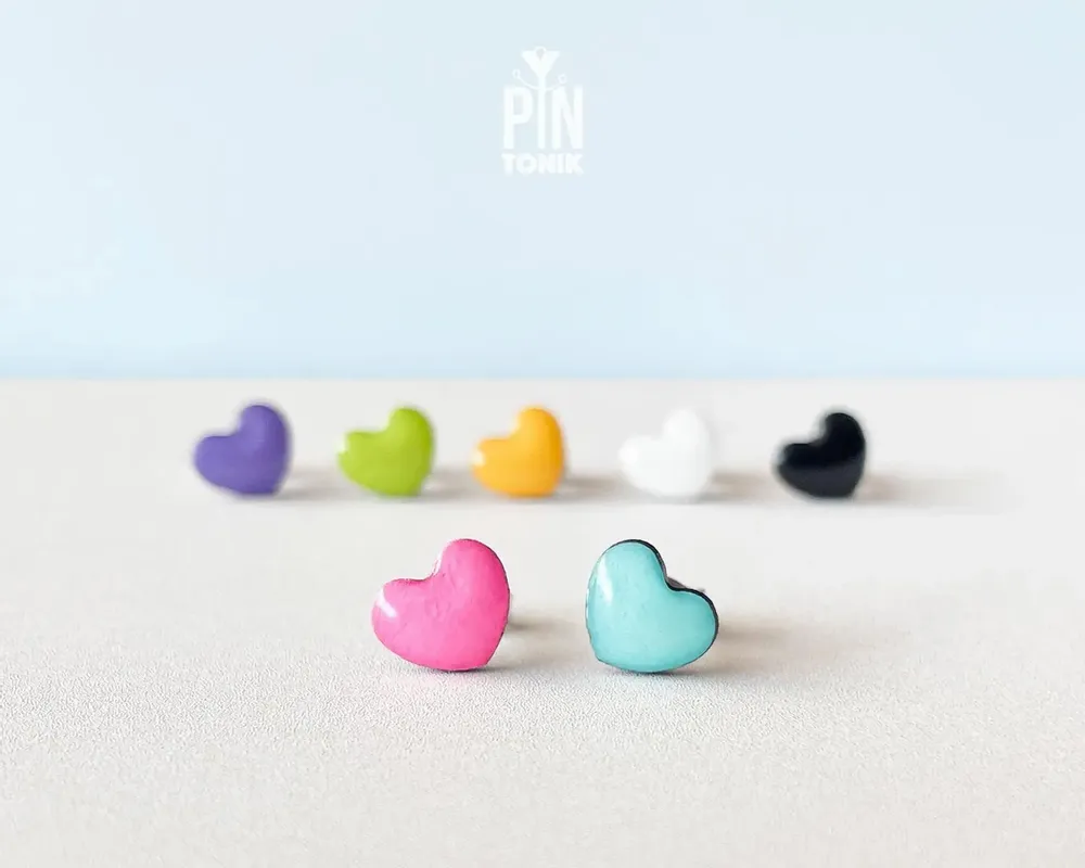 Jewelry - Small Heart Earrings - Tiny Love Studs - Fun Summer Jewelry, Valentine or Christmas Gifts - PINTONIK