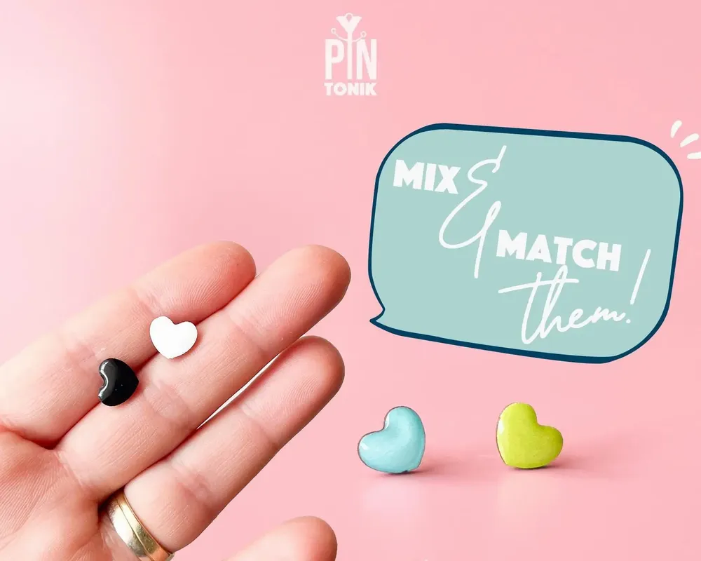 Jewelry - Small Heart Earrings - Tiny Love Studs - Fun Summer Jewelry, Valentine or Christmas Gifts - PINTONIK