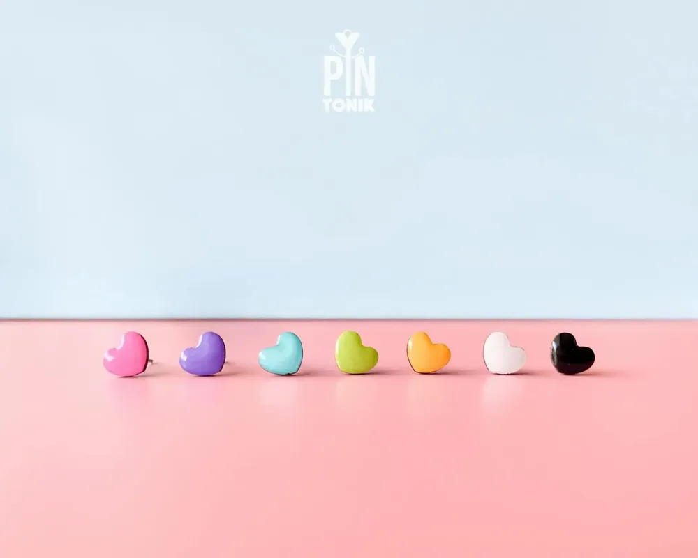 Jewelry - Small Heart Earrings - Tiny Love Studs - Fun Summer Jewelry, Valentine or Christmas Gifts - PINTONIK