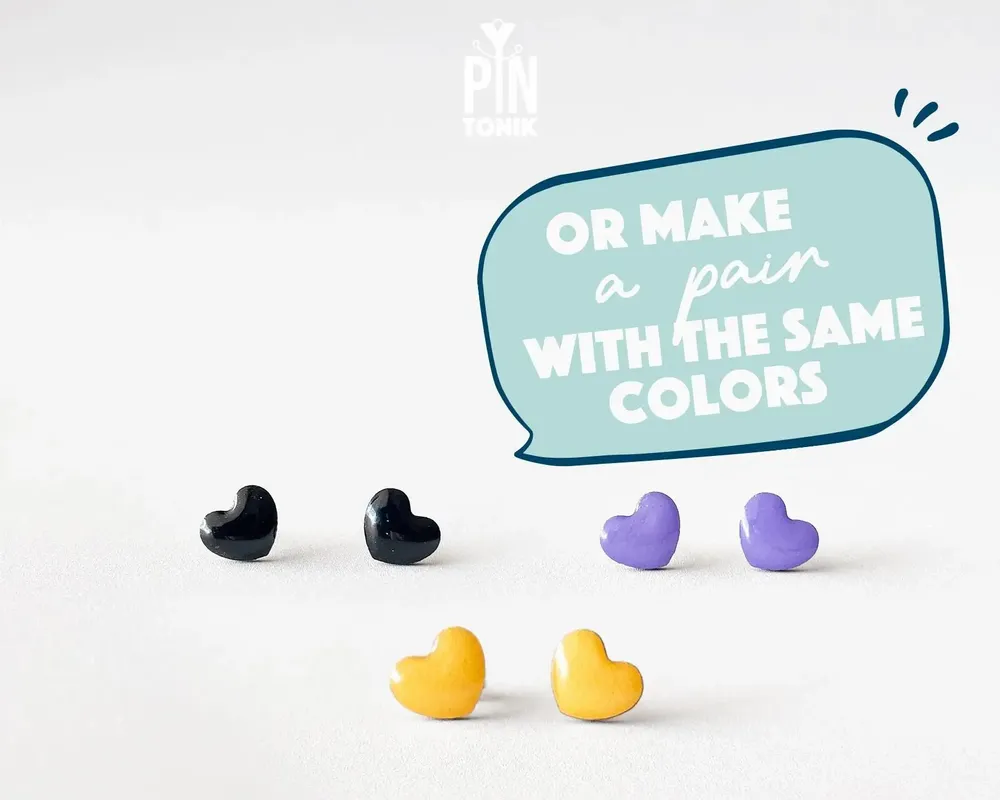 Jewelry - Small Heart Earrings - Tiny Love Studs - Fun Summer Jewelry, Valentine or Christmas Gifts - PINTONIK