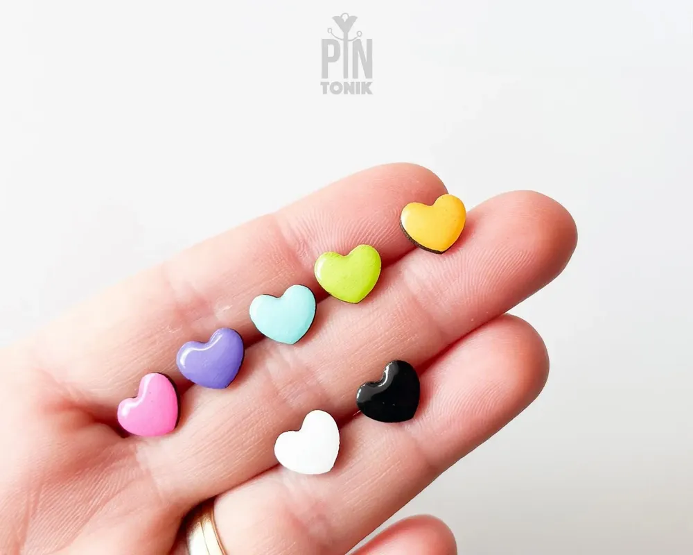Jewelry - Small Heart Earrings - Tiny Love Studs - Fun Summer Jewelry, Valentine or Christmas Gifts - PINTONIK