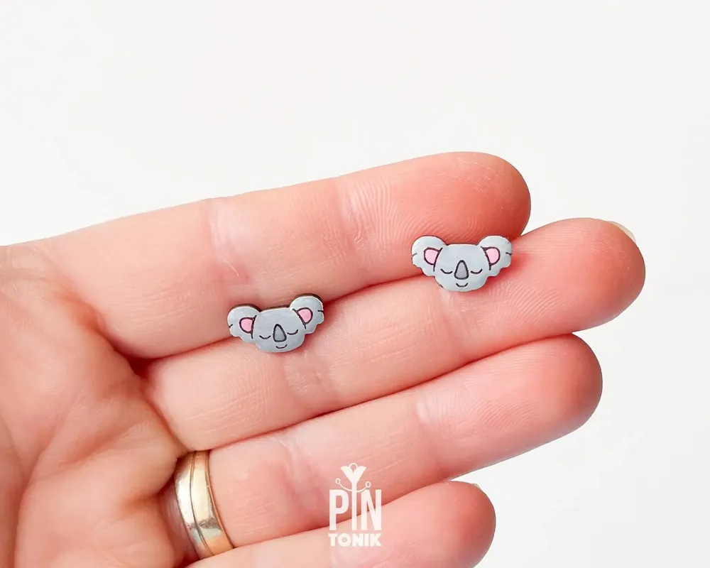 Bijoux - Boucles d'oreilles Koala en bois – Bijoux pour amoureux des animaux - PINTONIK