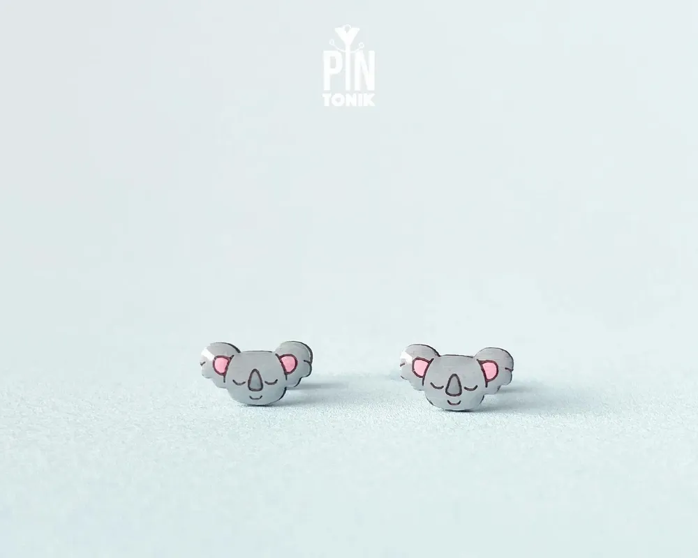 Bijoux - Boucles d'oreilles Koala en bois – Bijoux pour amoureux des animaux - PINTONIK