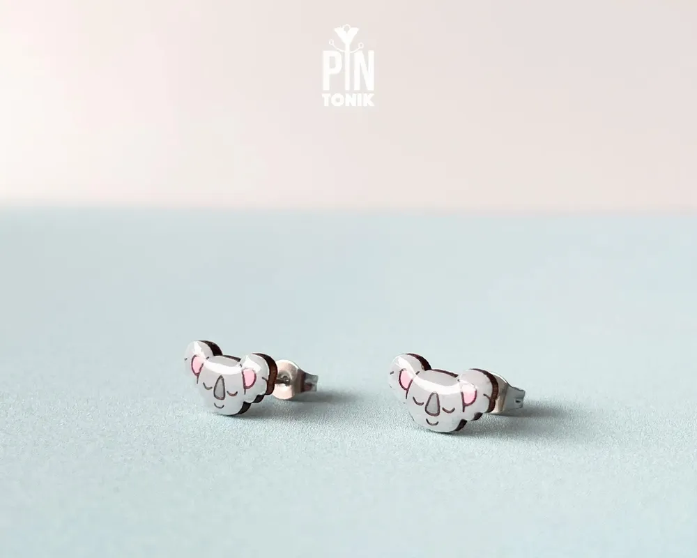 Bijoux - Boucles d'oreilles Koala en bois – Bijoux pour amoureux des animaux - PINTONIK