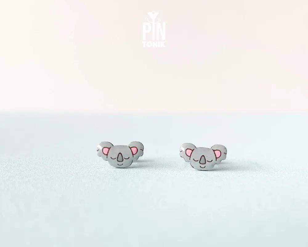 Bijoux - Boucles d'oreilles Koala en bois – Bijoux pour amoureux des animaux - PINTONIK