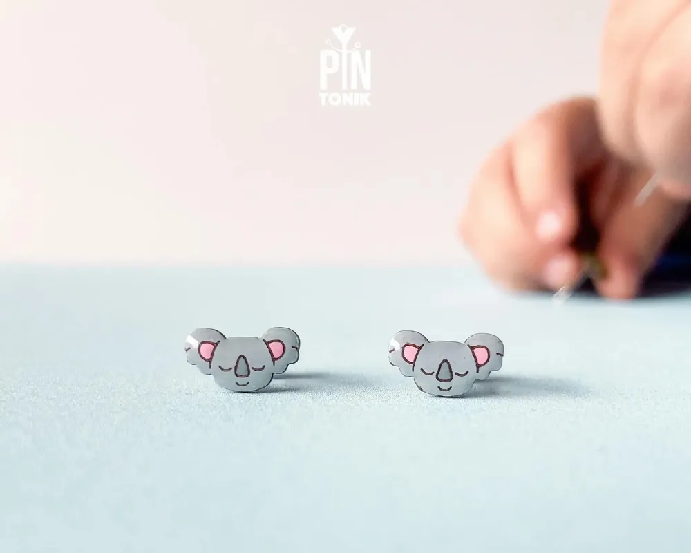 Bijoux - Boucles d'oreilles Koala en bois – Bijoux pour amoureux des animaux - PINTONIK