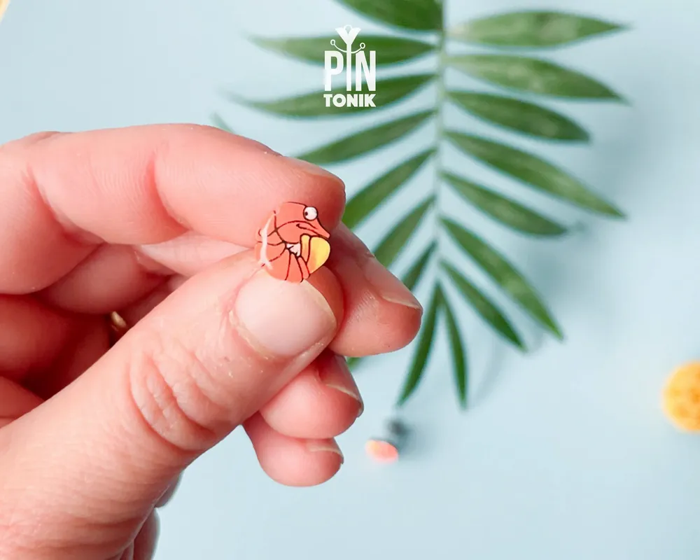 Jewelry - Neon Shrimp Earrings - Funny Food Stud Earrings - Quirky Beach Jewelry - PINTONIK