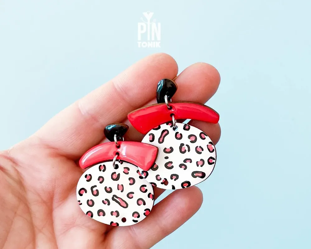 Jewelry - Leopard Print Dangle Earrings - Retro Chunky Jewelry - PINTONIK