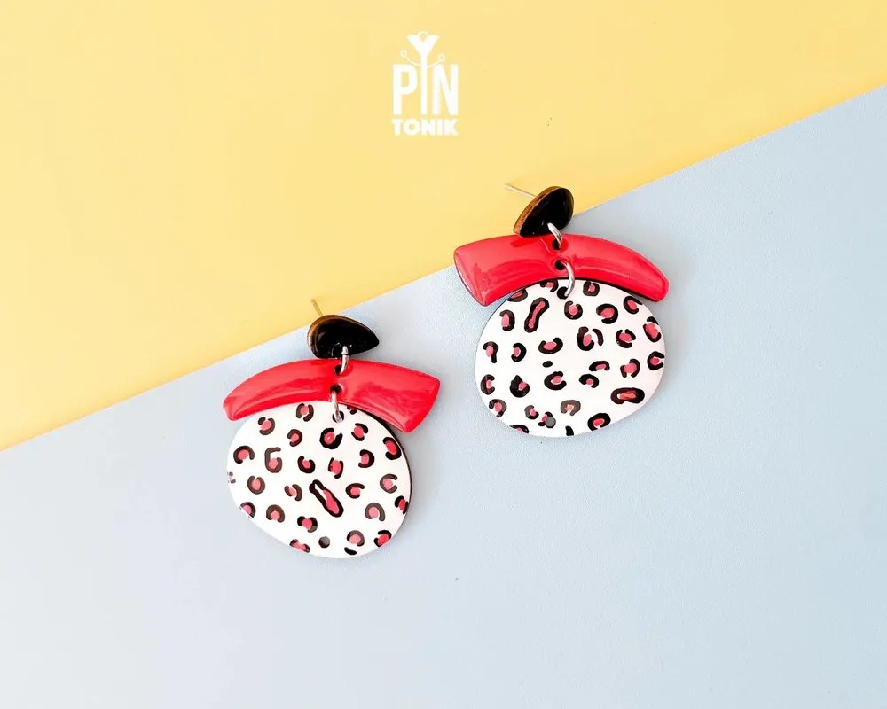Jewelry - Leopard Print Dangle Earrings - Retro Chunky Jewelry - PINTONIK