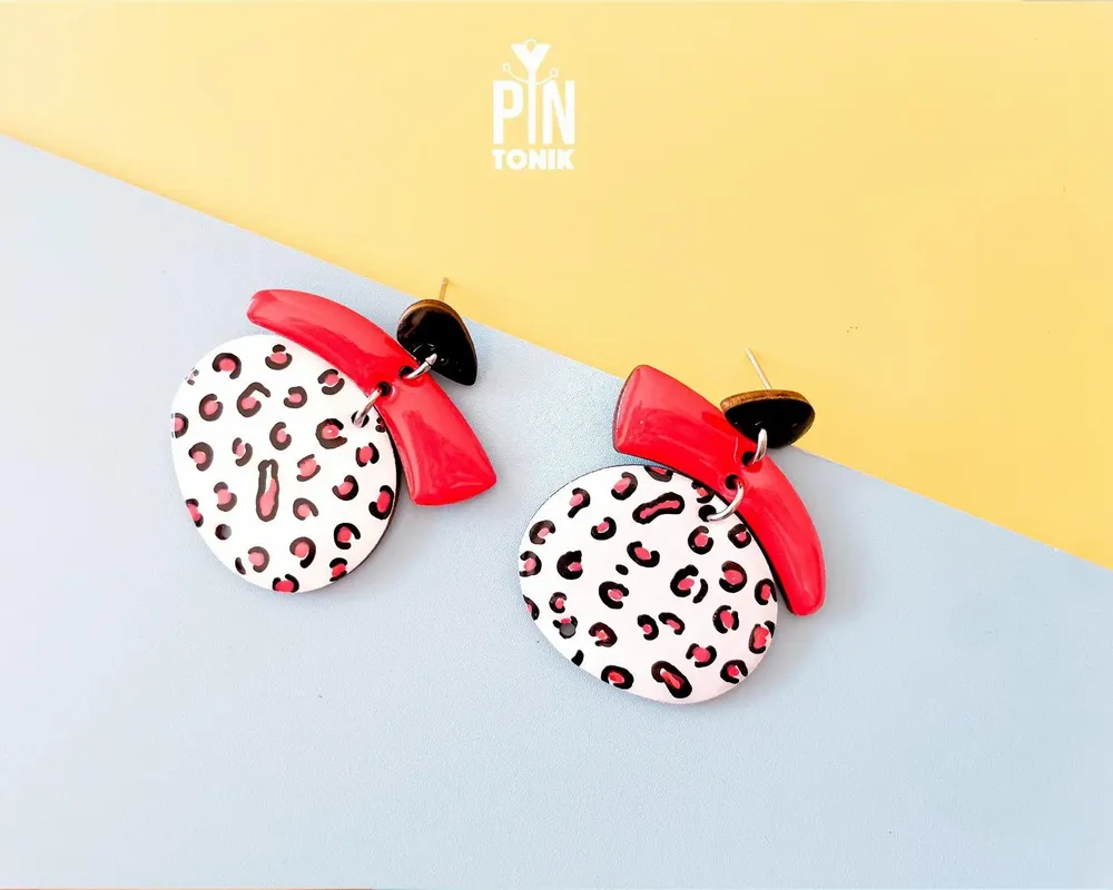 Jewelry - Leopard Print Dangle Earrings - Retro Chunky Jewelry - PINTONIK