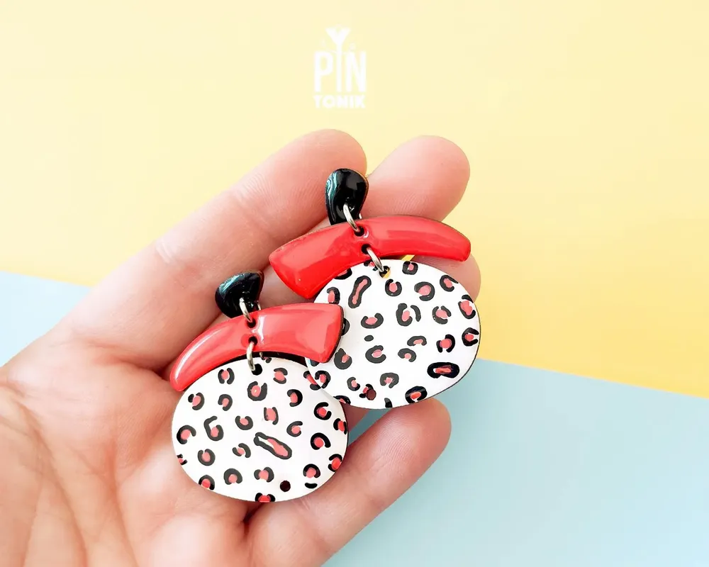 Jewelry - Leopard Print Dangle Earrings - Retro Chunky Jewelry - PINTONIK