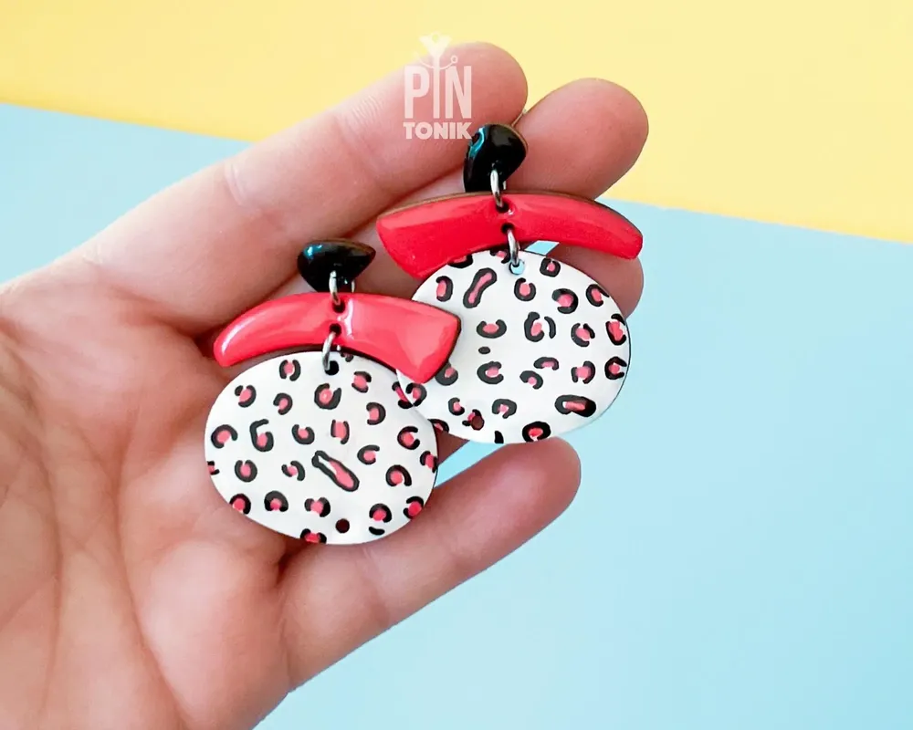 Jewelry - Leopard Print Dangle Earrings - Retro Chunky Jewelry - PINTONIK