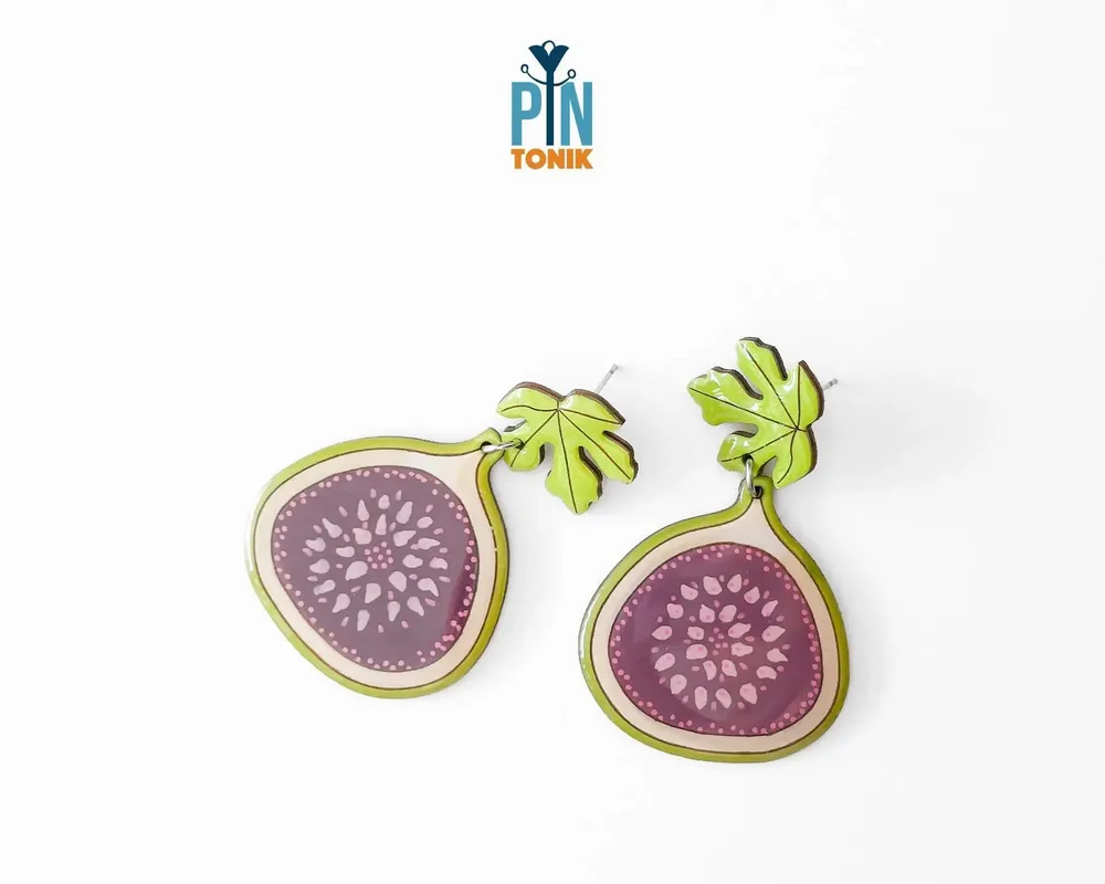 Jewelry - Fig Fruit Earrings - Summer Fruits Chunky Jewelry - PINTONIK