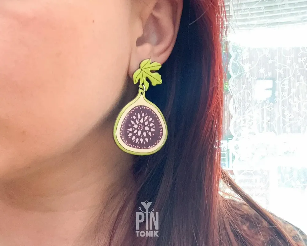 Jewelry - Fig Fruit Earrings - Summer Fruits Chunky Jewelry - PINTONIK