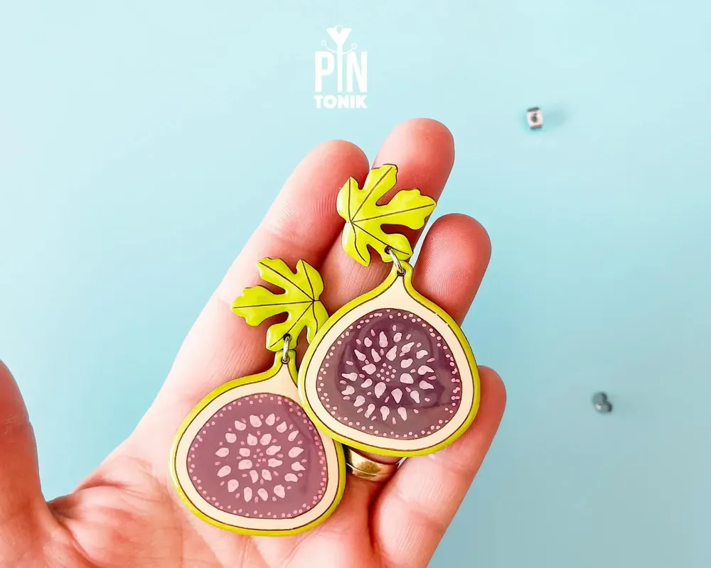 Jewelry - Fig Fruit Earrings - Summer Fruits Chunky Jewelry - PINTONIK