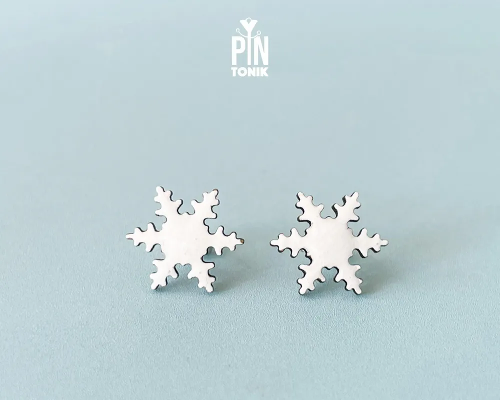 Jewelry - Oversized Snowflake Stud Earrings - Fun Christmas Jewelry - PINTONIK