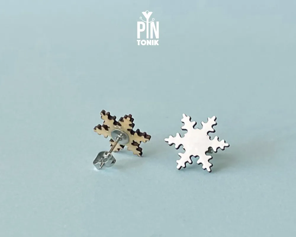 Jewelry - Oversized Snowflake Stud Earrings - Fun Christmas Jewelry - PINTONIK