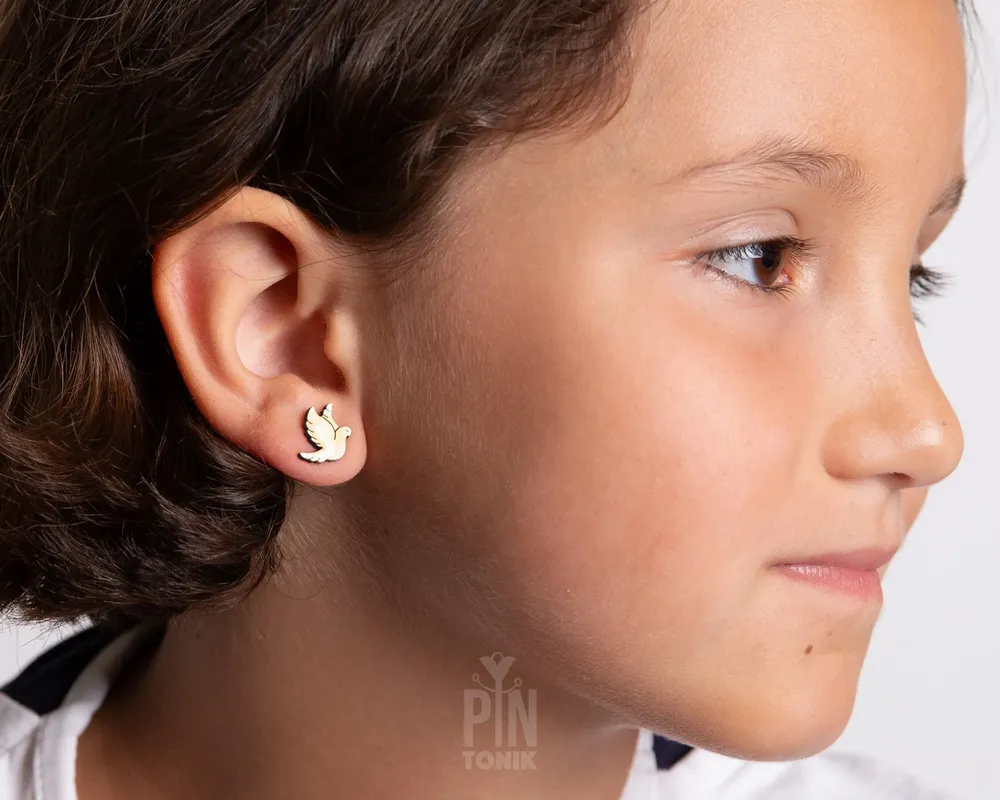 Jewelry - White Dove Stud Earrings - First Communion, Christening Gifts for Goddaughter, Godmother or Adult Baptism - PINTONIK