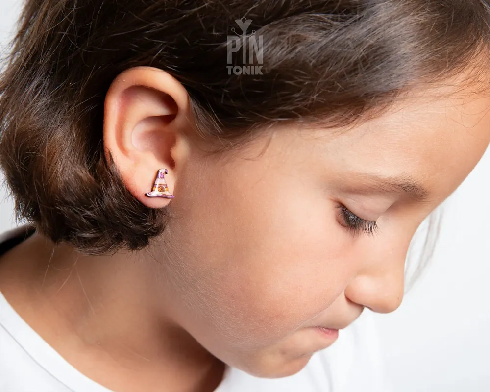 Bijoux - Boucles d'oreilles chapeau de sorcière pour Halloween - Bijoux de sorcière originaux pour adolescentes - Cadeaux effrayants - PINTONIK