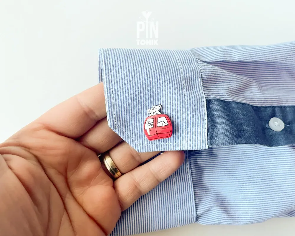 Jewelry - Ski Gondola Cufflinks - Fun Apres Ski Lift Snowboard Gifts - Winter Wedding Groom Cuff Links - PINTONIK