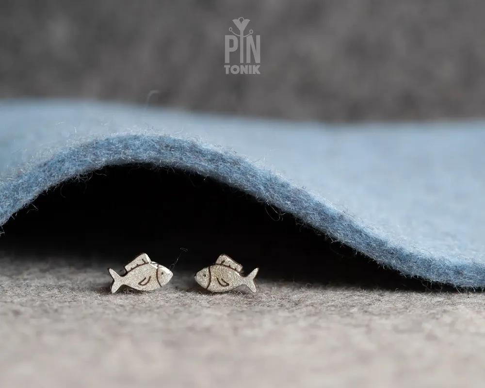 Bijoux - Boucles d'oreilles poissons chrétiennes - Cadeaux de baptême ou de première communion en argent pour filles ou adultes - PINTONIK