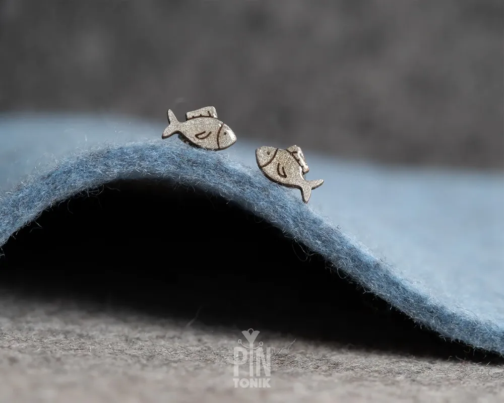 Bijoux - Boucles d'oreilles poissons chrétiennes - Cadeaux de baptême ou de première communion en argent pour filles ou adultes - PINTONIK