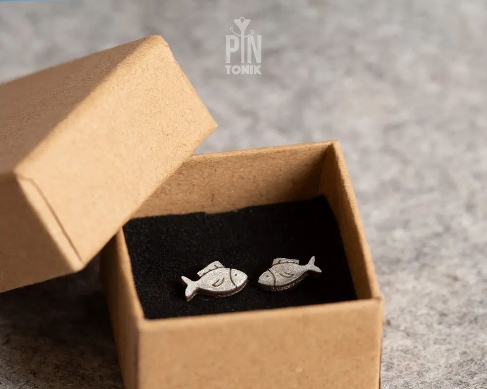Bijoux - Boucles d'oreilles poissons chrétiennes - Cadeaux de baptême ou de première communion en argent pour filles ou adultes - PINTONIK