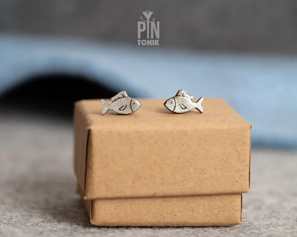 Bijoux - Boucles d'oreilles poissons chrétiennes - Cadeaux de baptême ou de première communion en argent pour filles ou adultes - PINTONIK