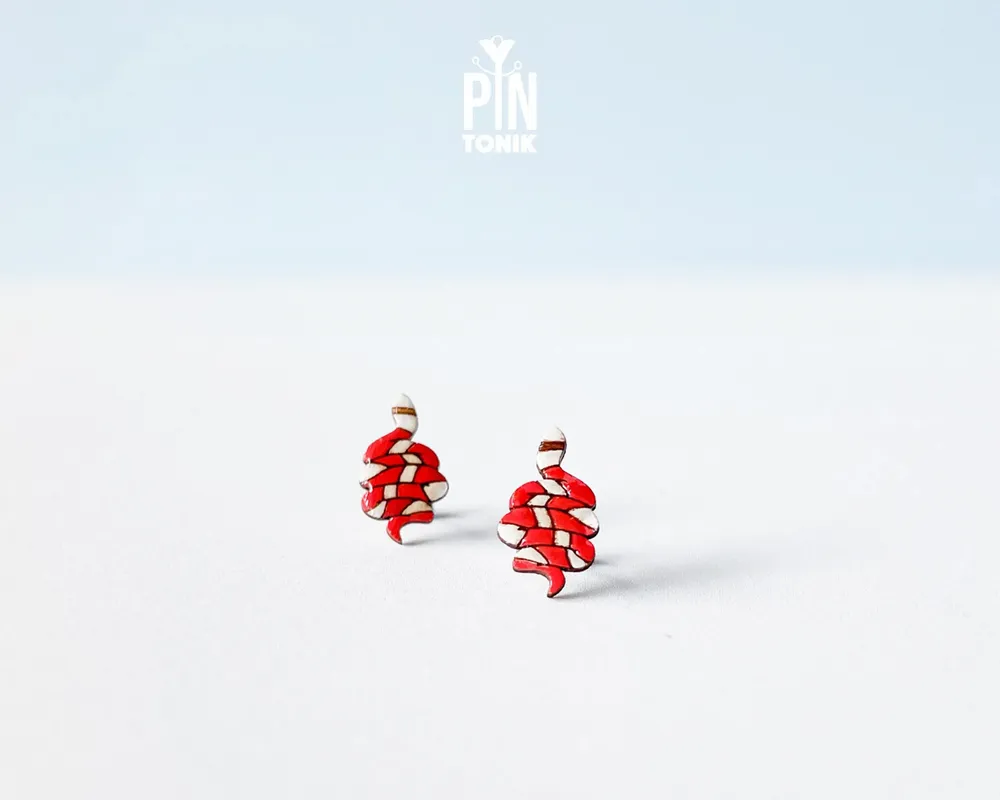 Bijoux - Boucles d'oreilles puces serpent - Bijoux Wicca d'Halloween avec serpent - Boucles d'oreilles sorcières et originales - PINTONIK